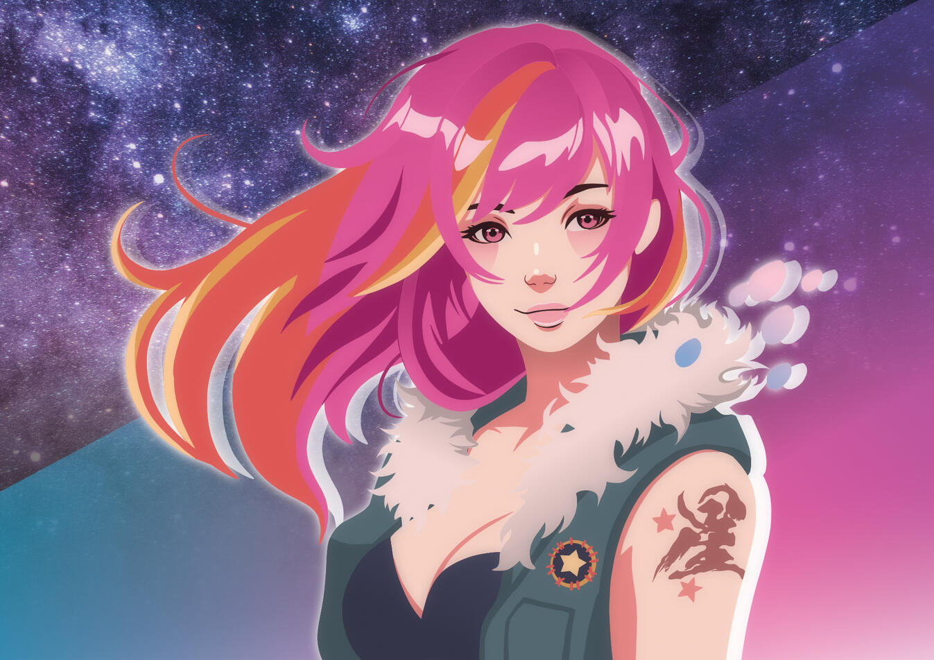 An original character, "Chiaki" bust shot