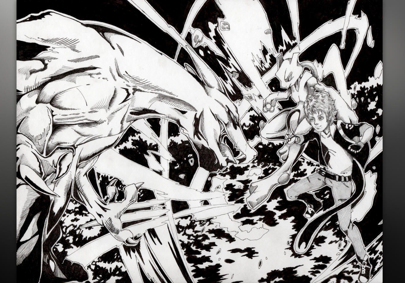 A birthday gift commission for a father and his son whose a big Pokemon fan!