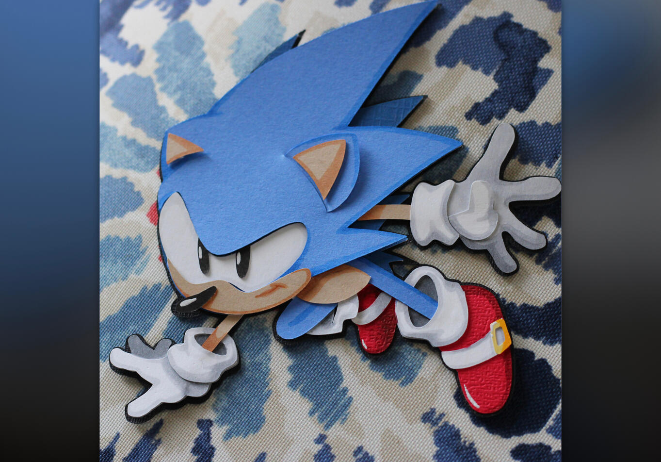 Sonic-Themed Cutout Art