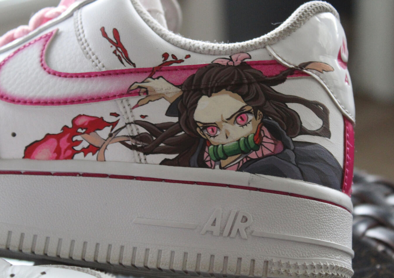Hand-painted Nezuko Themed Custom Sneaker
